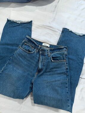 Abercrombie & Fitch Women’s Straight-Leg Jeans in Medium Blue
